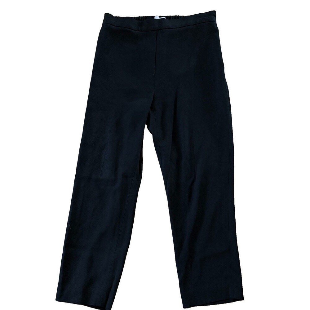 Aritzia Babaton Black Cropped PantsElastic Waist Minimalist Modern Office SZ 2